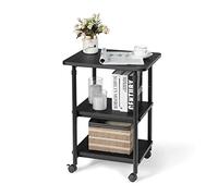 Armadio per stampante da tavolo per stampante a 3 livelli rimovibile per macchina stampante da pavimento supporto regolabile rack di stoccaggio bianco/nero ufficio stoccaggio e organizzazione (colore