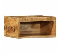 Armadio per TV in legno di mango grezzo, 40 x 30 x 19 cm, compatto, salvaspazio, con molto spazio per soggiorno e home cinema, sospeso, massiccio, moderno centro intrattenimento