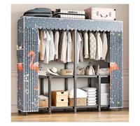 Armadio pieghevole con copertura, appendiabiti resistente, capacità 544 kg, organizer chiuso per appendere vestiti, ideale per appartamenti e affitti