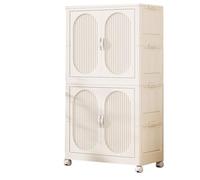 Armadio pieghevole con ripiani, in polipropilene e metallo, con ruote girevoli e freni, chiusura magnetica, diverse opzioni di archiviazione (65 x 37 x 120 cm)