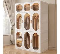 Armadio pieghevole in acrilico con asta e ruote, in polipropilene e metallo, altezza 132/164 cm, per camere da letto e dormitori, design compatto