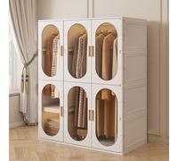Armadio pieghevole in acrilico con asta e ruote, in polipropilene e metallo, altezza 132/164 cm, per camere da letto e dormitori, design compatto