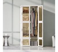 Armadio pieghevole per camera da letto, armadio pieghevole in plastica con 10 scomparti armadio modulare con 6 ante rotte, armadio per biancheria esterna, armadio singolo (179 x 69 x 50 cm)