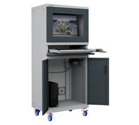 ARMADIO PORTA COMPUTER PC CON RUOTE PROFESSIONALE CON TASTIERA ESTRAIBILE - Impi