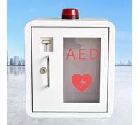 Armadio porta defibrillatore DAE con chiave, cassetta di pronto soccorso in acciaio da parete per casa, assistenza infermieristica, autobus, luoghi pubblici - Adatto alla maggior parte dei modelli D