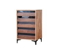 Armadio portadocumenti Armadietto multiuso portadocumenti for ufficio a cinque cassetti in legno vintage a mortasa e tenone laterale in stile industriale Archiviazione dell'archivio(Bruin)