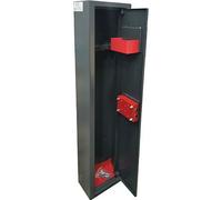 Armadio Portafucili 2 Posti Acciaio 2mm Grigio Serratura Sicurezza 25X15X125cm