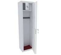 Armadio Portafucili Armi Blindato Fuciliera In Acciaio Con Cassetto Tesoretto Con Serratura E Chiave A Doppia Mappa Cassaforte Sicura Dallas Colore Bianco 148 x 40 x 28 Cm (7 Posti)