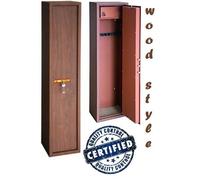 Armadio portafucili fuciliera blindata in acciaio finitura legno 4 posti utilia