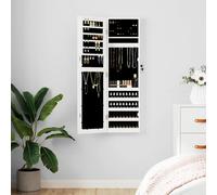 vidaXL Armadio Portagioie con Specchio a Muro Bianco 30x8,5x106 cm