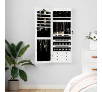 vidaXL Armadio Portagioie con Specchio a Muro Bianco 37,5x10x106 cm