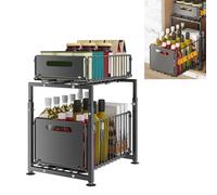 Armadio portaoggetti da cucina Gebrazy con 2 livelli, organizer in metallo sotto il lavandino, per bagno o dispensa