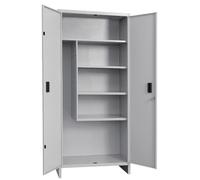 ARMADIO ARMADIETTO PORTASCOPE 100 x 40 x H179 Cm METALLO LAMIERA GRIGIO 2 ANTE