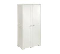 Armadio Portascope Esterno 2 Ante in Plastica 3 Ripiani 79x43x164 - Panna 4159C