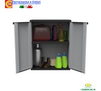 Armadio portascope esterno Armadietto multiuso da giardino Grigio Tortora J LINE