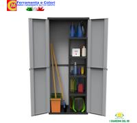 Armadio portascope esterno Armadietto multiuso da giardino Grigio Tortora J LINE
