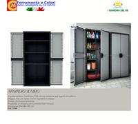 Armadio portascope esterno Armadietto multiuso da giardino Polipropilene 2 Ante