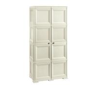 Armadio Portascope Esterno in Plastica Beige 2 Ante 4 Scomparti 79x43x164 -5210C