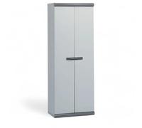 Armadio portascope in PVC alveolare ad estrusione con 4 ripiani regolabili paratia per scope e piedi altezza 4 cm