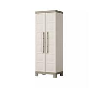 Pidema Armadio tuttopiani da esterno con 4 ripiani beige. Armadietto multiuso portascopa tortora da giardino misure H182x65x45 cm. - 8013183116071