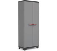 Armadio Portascope Stilo, 3 Ripiani Regolabili, Grigio Scuro/Nero, 68 X 39 X 173