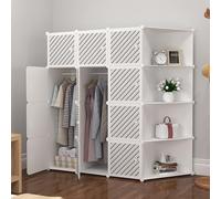 Armadio portatile armadio cubo armadio per camera da letto ingresso modulare scarpiera in plastica scaffale per vestiti scarpe giocattoli pieghevole e colore bianco