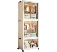 Armadio Portatile Armadio Storage Organizer, Armadio Portatile in Plastica, Armadio Guardaroba Pieghevole Organizer, Organizer per Armadi Autoportanti, Grande capacità per Camera, C, 70cm/27.5in
