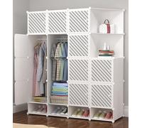 Armadio portatile modulare per scarpe, vestiti e giocattoli, scaffale pieghevole per corridoio, camera da letto, ingresso, scarpiera bianca