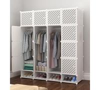 Armadio portatile nizer mensola per camera da letto ingresso plastica cubo modulare pieghevole scarpiera armadio per vestiti scarpe giocattoli colore bianco
