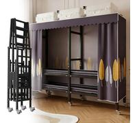 Armadio portatile per armadio, autoportante, resistente, con ruote, sistema di organizer pieghevole per vestiti, armadi chiusi per vestiti da appendere in camera da letto