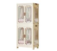 Armadio portatile per vestiti, armadio pieghevole con porta magnetica trasparente e ruote, include 10 grucce, ideale per camera da letto o soggiorno