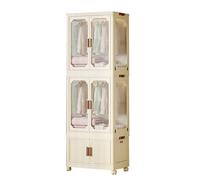 Armadio portatile per vestiti, armadio pieghevole con porta magnetica trasparente e ruote, include 10 grucce, ideale per camera da letto o soggiorno