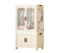 Armadio portatile per vestiti - armadio pieghevole con porta magnetica trasparente, ruote e 10 grucce - soluzione ideale per camera da letto e soggiorno