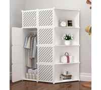 Armadio portatile, pieghevole, modulare, in plastica, scarpiera e organizer per corridoio, camera da letto, ingresso, versatile scarpiera e ripiano per vestiti, scarpe, giocattoli, bianco