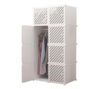 Armadio portatile - Robusta combinazione in plastica con porta e ripiani angolari per vestiti, ideale per camera da letto, casa o dormitorio