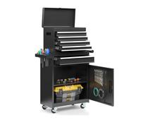 Armadio portautensili resistente a 5 cassetti con cassetta superiore bloccabile, portatile, per garage, officina e progetti fai da te, struttura in acciaio resistente, ideale per meccanici e fai da te