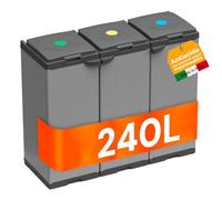 Avilia Mobile Portasacco Tris per Rifiuti 80L - Resina PVC Rinforzata, Resistente alle Intemperie, Ideale per Interni/Esterni - Funzionale per Raccolta Differenziata Domestica