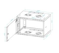Armadio RACK 10" Standard 4U 6U 9U 12U 300 mm Nero Grigio con Porta Vetro