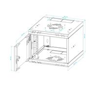 Armadio RACK 10" Standard 4U 6U 9U 12U 300 mm Nero Grigio con Porta Vetro