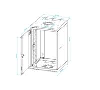 Armadio RACK 10" Standard 4U 6U 9U 12U 300 mm Nero Grigio con Porta Vetro