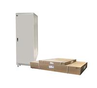 Armadio Rack 19" 42 unità, Dimensioni (A) 2055, (L) 600, (P) 600 mm. Colore Grigio, DISASSEMBLATO Porta Metallo Pieno