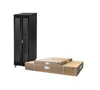 Armadio Rack 19" 42 unità, Dimensioni (A) 2055, (L) 600, (P) 600 mm. Colore Nero DISASSEMBLATO Porta Traforata con 2 Ante