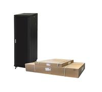 Link Armadio Rack 19" 42U (A) 2055, (L) 600, (P) 600 Colore Nero DISASSEMBLATO Porta Vetro