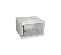 ARMADIO RACK 19'' 6 UNITA' GRIGIO RETI LAN MONTATO ASSEMBLATO PARETE CHIAVE 6U