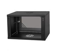 Stalflex Armadio rack 19" 6U, 450mm, porta in vetro, nero RC19-6U-450GB