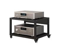 Armadio rack audio HiFi moderno - 2 livelli Heavy Duty AV Stand on Wheels Entertainment Tower per componenti stereo 35 cm di altezza elegante mobili audio per Home Theater