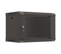Armadio rack Lanberg WF03-5306-10B 6U parete nero porta in vetro 60 kg
