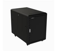StarTech.com Armadio Rack 15U 19" con Sportello in Vetro, Server rack 4 Montanti con Serratura e Ruote, Profondità Regolabile
