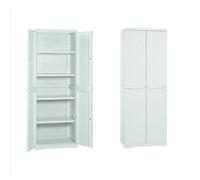 Armadio Rattan Pvc In Resina Tuttopiani Polirattan Bianco 4 Con Mensole