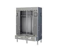 Armadio Robusto Portatile in Tessuto con Cassetti Elevata Capacità Portante Armadio da Campeggio Contenitore Pieghevole per Dormitori e Appartamenti(Chrome,100 * 45 * 170cm)